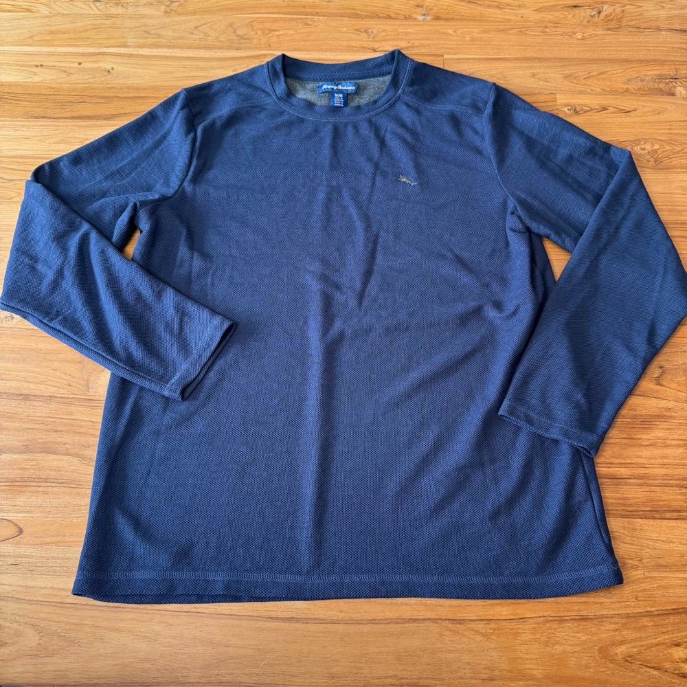 Tommy Bahama Long Sleeve Shirt Men’s Medium Dark Blue Textured